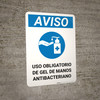 Notice: Mandatory Use Of Anti-Bacterial Hand Gel Spanish With Icon Portrait - Wall Sign Notice: Mandatory Use Of Anti-Bacterial Hand Gel Spanish With Icon Portrait - Wall Sign