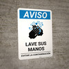 Notice: Wash Your Hands Avoid Contamination Spanish With Icon Portrait - Wall Sign Notice: Wash Your Hands Avoid Contamination Spanish With Icon Portrait - Wall Sign