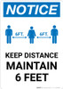 Notice: Keep a Safe Distance with Icon Portrait - Wall Sign