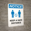 Notice: Keep Distance Maintain 6ft with Icon Portrait - Wall Sign Notice: Keep Distance Maintain 6ft with Icon Portrait - Wall Sign