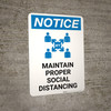 Notice: Maintain Proper Social Distancing with Icon Portrait - Wall Sign