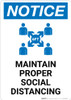 Notice: Maintain Proper Social Distancing with Icon Portrait - Wall Sign