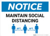 Notice: Maintain Social Distancing with Icon Landscape - Wall Sign Notice: Maintain Social Distancing with Icon Landscape - Wall Sign