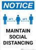 Notice: Maintain Social Distancing with Icon Portrait - Wall Sign Notice: Maintain Social Distancing with Icon Portrait - Wall Sign