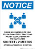 Notice: Please Be Courteous Social Distancing with Icon Portrait - Wall Sign