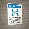 Notice: Please Maintain 6 Feet of Social Distancing with Icons Portrait - Wall Sign Notice: Please Maintain 6 Feet of Social Distancing with Icons Portrait - Wall Sign