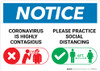 Notice: Please Practice Social Distancing with Icons Landscape - Wall Sign Notice: Please Practice Social Distancing with Icons Landscape - Wall Sign