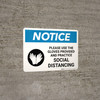 Notice: Please Use the Gloves Provided and Practice Social Distancing with Icon Landscape - Wall Sign