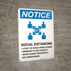 Notice: Social Distancing 6ft of Space from Others with Icon Portrait - Wall Sign Notice: Social Distancing 6ft of Space from Others with Icon Portrait - Wall Sign