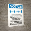 Notice: Social Distancing Limited Customers Authorized with Icon Portrait - Wall Sign