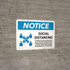 Notice: Social Distancing to Ensure Health with Icon Landscape - Wall Sign