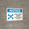 Notice: Stay 6 Feet Apart with Icon Landscape - Wall Sign