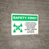 Safety First: Please Be Courteous Social Distancing with Icon Landscape - Wall Sign