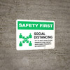 Safety First: Social Distancing 6ft of Space from Others with Icon Landscape - Wall Sign Safety First: Social Distancing 6ft of Space from Others with Icon Landscape - Wall Sign