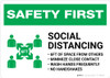 Safety First: Social Distancing 6ft of Space from Others with Icon Landscape - Wall Sign Safety First: Social Distancing 6ft of Space from Others with Icon Landscape - Wall Sign