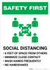 Safety First: Social Distancing 6ft of Space from Others with Icon Portrait - Wall Sign Safety First: Social Distancing 6ft of Space from Others with Icon Portrait - Wall Sign