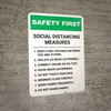 Safety First: Social Distancing Limited Customers Authorized with Icon Portrait - Wall Sign