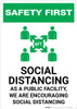 Safety First: Social Distancing Measures Portrait - Wall Sign