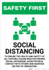 Safety First: Social Distancing to Ensure Health with Icon Portrait - Wall Sign Safety First: Social Distancing to Ensure Health with Icon Portrait - Wall Sign