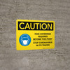 Caution: Face Coverings Required Beyond This Point Stop Coronavirus with Icon Landscape - Wall Sign
