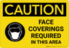 Caution: Face Coverings Required In This Area with Icon Landscape - Wall Sign