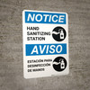 Notice: Hand Sanitizing Station Bilingual Spanish with Icon Portrait - Wall Sign Notice: Hand Sanitizing Station Bilingual Spanish with Icon Portrait - Wall Sign