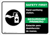 Safety First: Hand Sanitizing Station Bilingual Spanish with Icon Landscape - Wall Sign