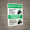Safety First: Wash Hands Before Returning To Class Bilingual Spanish with Icon Portrait - Wall Sign