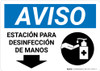 Notice: Hand Sanitizing Station Below Spanish with Icon Landscape - Wall Sign