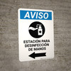 Notice: Hand Sanitizing Station Left Spanish with Icon Portrait - Wall Sign