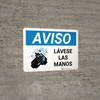 Notice: Wash Hands Spanish with Icon Landscape - Wall Sign Notice: Wash Hands Spanish with Icon Landscape - Wall Sign