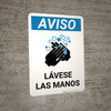 Notice: Wash Hands Spanish with Icon Portrait - Wall Sign Notice: Wash Hands Spanish with Icon Portrait - Wall Sign