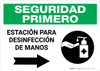 Safety First: Hand Sanitizing Station Right Spanish with Icon Landscape - Wall Sign Safety First: Hand Sanitizing Station Right Spanish with Icon Landscape - Wall Sign