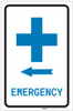 Emergency Left Arrow with First Aid Symbol Portrait v2 - Label Emergency Left Arrow with First Aid Symbol Portrait v2 - Label