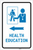 Health Education Left Arrow with Icon Portrait v2 - Label