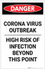Danger: Corona Virus Outbreak Risk Of Infection Portrait - Label