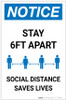 Notice: Social Distancing Saves Lives ANSI Portrait - Label Notice: Social Distancing Saves Lives ANSI Portrait - Label