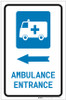 Ambulance Entrance Left Arrow with Icon Portrait - Label Ambulance Entrance Left Arrow with Icon Portrait - Label