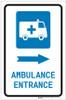 Ambulance Entrance Right Arrow with Icon Portrait - Label
