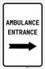 Ambulance Entrance with Right Arrow Portrait - Label