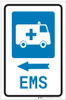 EMS Medical Van Left Arrow with Icon Portrait - Label