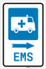 EMS Medical Van Right Arrow with Icon Portrait - Label