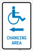 ADA Accessible Changing Area Left Arrow with Icon Portrait v2 - Label ADA Accessible Changing Area Left Arrow with Icon Portrait v2 - Label