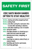 Safety First: CDC Wash Hands Often Portrait - Label
