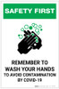 Safety First: Remember To Wash Your Hands Avoid COVID-19 Portrait - Label