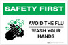 Safety First: Avoid The Flu Wash Your Hands Landscape - Label