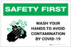 Safety First: Wash Your Hands to Avoid COVID-19 Landscape - Label
