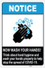 Notice: Think About Hand Hygiene and Wash Your Hands Properly ANSI Portrait - Label Notice: Think About Hand Hygiene and Wash Your Hands Properly ANSI Portrait - Label