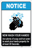 Notice: Use Plenty of Soap and Hot Water to Wash Your Hands ANSI Portrait - Label