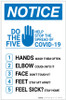 Notice: Do The 5 - Help Stop The Spread of Covid-19 Portrait - Label Notice: Do The 5 - Help Stop The Spread of Covid-19 Portrait - Label